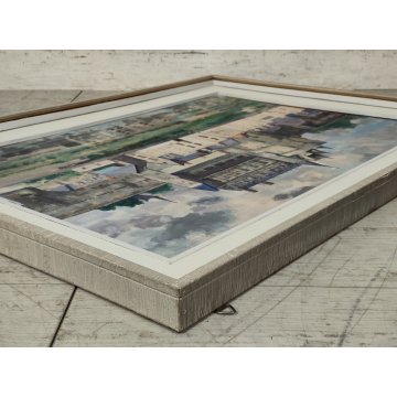 ANTICO QUADRO DIPINTO Adriano Sicbaldi 1963 PAESAGGIO Castello Amboise FRANCIA