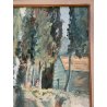 ANTICO QUADRO DIPINTO OLIO Primo Nolli EPOCA 900 PAESAGGIO MONTAGNA pecore BAITA