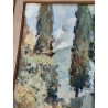 ANTICO QUADRO DIPINTO OLIO Primo Nolli EPOCA 900 PAESAGGIO MONTAGNA pecore BAITA