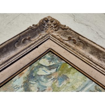 ANTICO QUADRO DIPINTO OLIO Primo Nolli EPOCA 900 PAESAGGIO MONTAGNA pecore BAITA