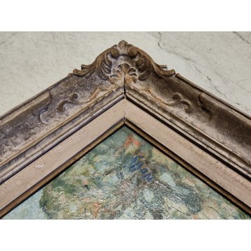 ANTICO QUADRO DIPINTO OLIO Primo Nolli EPOCA 900 PAESAGGIO MONTAGNA pecore BAITA