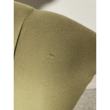 ANTICO SET SALOTTO Verde Oliva 2 POLTRONE CONCHIGLIA + POUF epoca 900 legno SALA