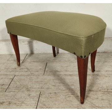 ANTICO SET SALOTTO Verde Oliva 2 POLTRONE CONCHIGLIA + POUF epoca 900 legno SALA