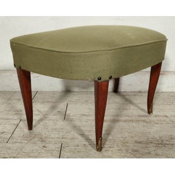 ANTICO SET SALOTTO Verde Oliva 2 POLTRONE CONCHIGLIA + POUF epoca 900 legno SALA