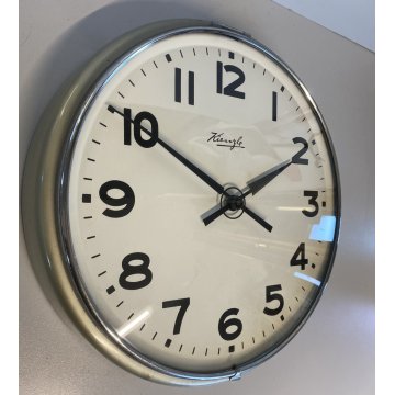 RARO OROLOGIO da PARETE INDUSTRIALE Elettromeccanico Kienzle ø 32cm NON FUNZIONA