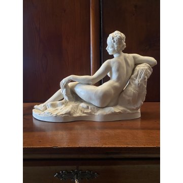 SCULTURA PORCELLANA BISCUIT Bredow PER Rosenthal FIGURA NUDO RECLINATO ART DECO