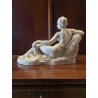 SCULTURA PORCELLANA BISCUIT Bredow PER Rosenthal FIGURA NUDO RECLINATO ART DECO