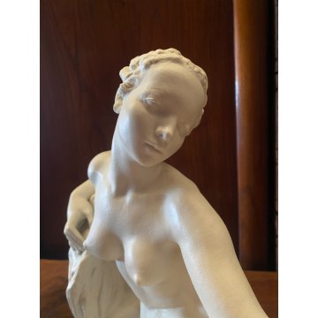 SCULTURA PORCELLANA BISCUIT Bredow PER Rosenthal FIGURA NUDO RECLINATO ART DECO
