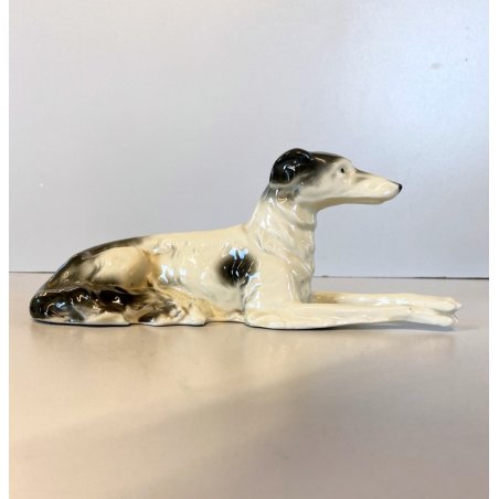 STATUINA VINTAGE FIGURA PORCELLANA CANE LEVRIERO Borzoi DOG FIGURE '900