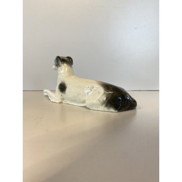 STATUINA VINTAGE FIGURA PORCELLANA CANE LEVRIERO Borzoi DOG FIGURE '900