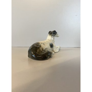 STATUINA VINTAGE FIGURA PORCELLANA CANE LEVRIERO Borzoi DOG FIGURE '900