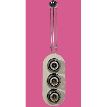 LAMPADA SOSPENSIONE Space Age DESIGN Esperia Production ANNI 70 BIANCA CROMATA