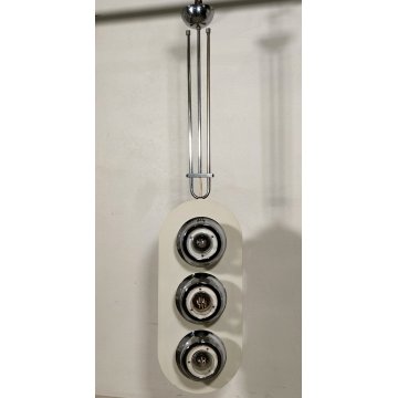 LAMPADA SOSPENSIONE Space Age DESIGN Esperia Production ANNI 70 BIANCA CROMATA