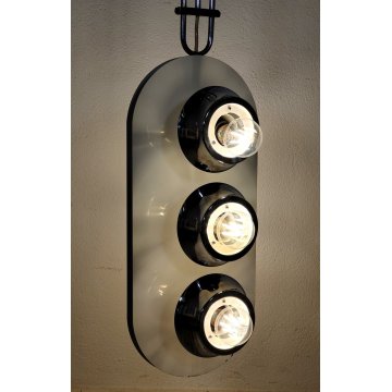 LAMPADA SOSPENSIONE Space Age DESIGN Esperia Production ANNI 70 BIANCA CROMATA