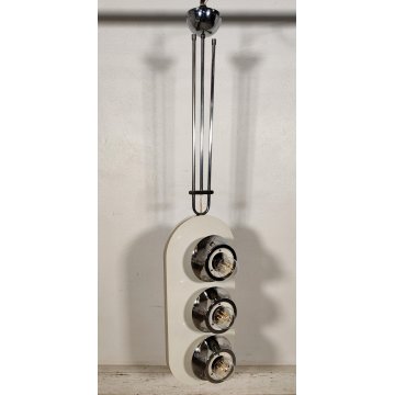 LAMPADA SOSPENSIONE Space Age DESIGN Esperia Production ANNI 70 BIANCA CROMATA