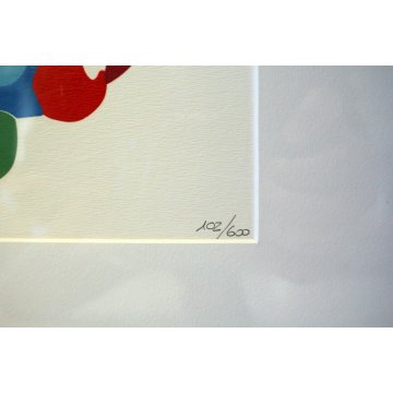 QUADRO Marco Lodola STAMPA  MULTIPLO SERIGRAFIA 102/600 NUOVO FUTURISMO 1980/90
