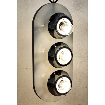 LAMPADA SOSPENSIONE Space Age DESIGN Esperia Production ANNI 70 BIANCA CROMATA