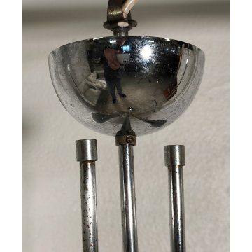 LAMPADA SOSPENSIONE Space Age DESIGN Esperia Production ANNI 70 BIANCA CROMATA