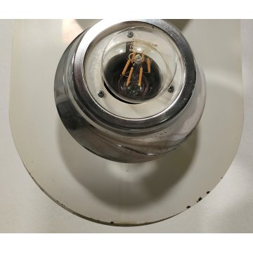 LAMPADA SOSPENSIONE Space Age DESIGN Esperia Production ANNI 70 BIANCA CROMATA