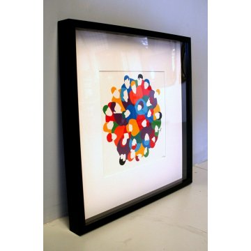 QUADRO Marco Lodola STAMPA  MULTIPLO SERIGRAFIA 102/600 NUOVO FUTURISMO 1980/90