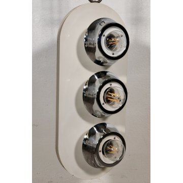 LAMPADA SOSPENSIONE Space Age DESIGN Esperia Production ANNI 70 BIANCA CROMATA