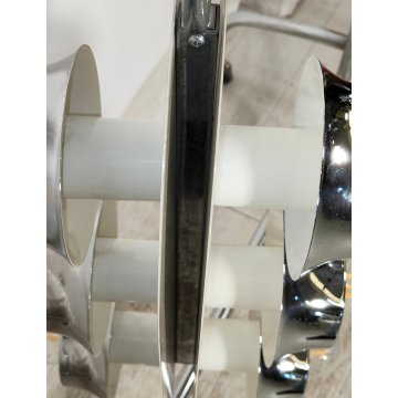 LAMPADA SOSPENSIONE Space Age DESIGN Esperia Production ANNI 70 BIANCA CROMATA