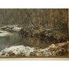 ANTICO QUADRO DIPINTO OLIO G. Cappa Legora PAESAGGIO Mattino d'inverno FERIOLO
