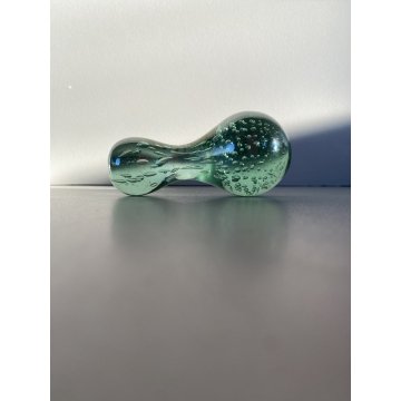 BOWL con PESTELLO VETRO MURANO Barovier&Toso CANGIANTE COSTOLATO VERDE ACQUA '40