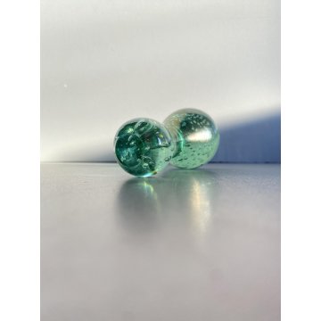 BOWL con PESTELLO VETRO MURANO Barovier&Toso CANGIANTE COSTOLATO VERDE ACQUA '40