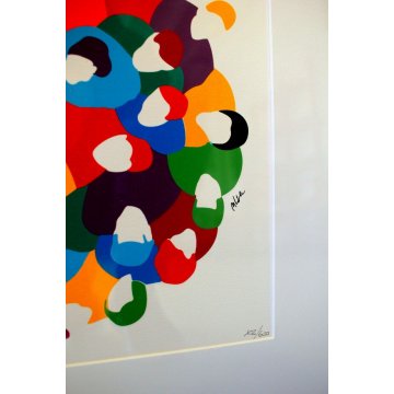 QUADRO Marco Lodola STAMPA  MULTIPLO SERIGRAFIA 102/600 NUOVO FUTURISMO 1980/90
