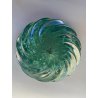 BOWL con PESTELLO VETRO MURANO Barovier&Toso CANGIANTE COSTOLATO VERDE ACQUA '40