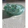 BOWL con PESTELLO VETRO MURANO Barovier&Toso CANGIANTE COSTOLATO VERDE ACQUA '40