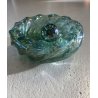 BOWL con PESTELLO VETRO MURANO Barovier&Toso CANGIANTE COSTOLATO VERDE ACQUA '40