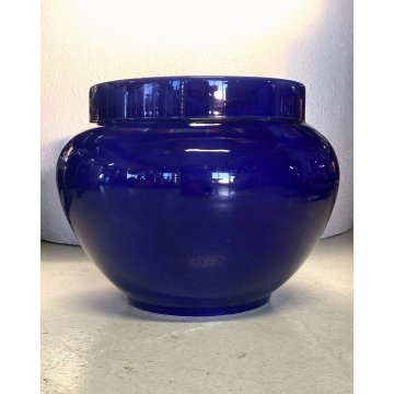 GRANDE VASO CERAMICA Revelli SCI LAVENO CHACHEPOT VINTAGE BLU COBALTO ø34cm '900