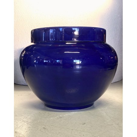 GRANDE VASO CERAMICA Revelli SCI LAVENO CHACHEPOT VINTAGE BLU COBALTO ø34cm '900