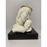 SCULTURA PORCELLANA MADONNA GESU BAMBINO Rosenthal 18cm/h BASAMENTO LEGNO '900