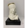 SCULTURA PORCELLANA MADONNA GESU BAMBINO Rosenthal 18cm/h BASAMENTO LEGNO '900