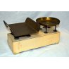ANTICA BILANCIA 2 PIATTI CUCINA PESA MARMO LEGNO OTTONE Set Pesi 5 KG 10 PESI