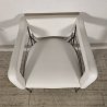 SEDIA DESIGN anni 70 CROMATA PELLE BIANCA Poltroncina Vintage POLTRONA Chair OLD