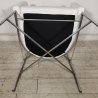 SEDIA DESIGN anni 70 CROMATA PELLE BIANCA Poltroncina Vintage POLTRONA Chair OLD