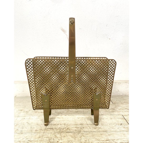 PORTARIVISTE VINTAGE OTTONE TRAFORATO BAMBOO MAGAZINE HOLDER Carl Auböck STILE