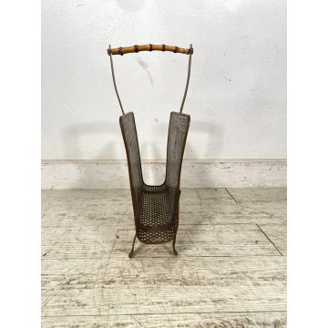 PORTARIVISTE VINTAGE OTTONE TRAFORATO BAMBOO MAGAZINE HOLDER Carl Auböck STILE