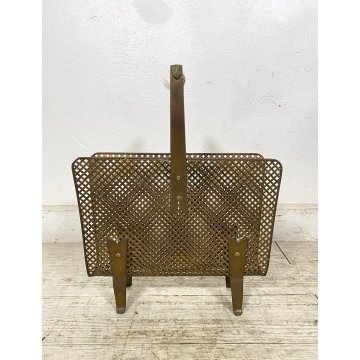 PORTARIVISTE VINTAGE OTTONE TRAFORATO BAMBOO MAGAZINE HOLDER Carl Auböck STILE