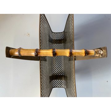 PORTARIVISTE VINTAGE OTTONE TRAFORATO BAMBOO MAGAZINE HOLDER Carl Auböck STILE