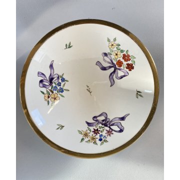 ANTICA BOWL ALZATA CERAMICA Lavenia DESIGN G. Andlovitz DECORO FIORITO ART DECO