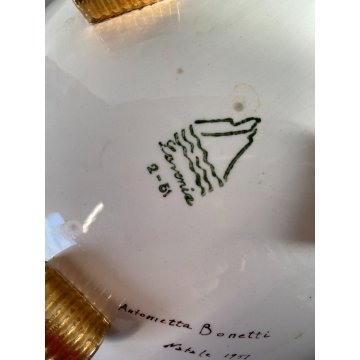 ANTICA BOWL ALZATA CERAMICA Lavenia DESIGN G. Andlovitz DECORO FIORITO ART DECO