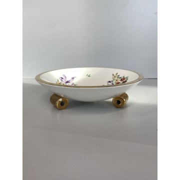 ANTICA BOWL ALZATA CERAMICA Lavenia DESIGN G. Andlovitz DECORO FIORITO ART DECO