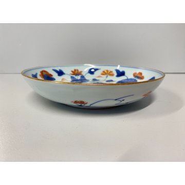 ANTICO PIATTINO PORCELLANA Imari BLU COBALTO ROSSO ZAFFERANO ORO ARTE ORIENTALE