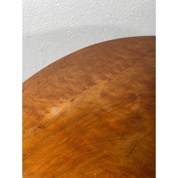 ANTICO PICCOLO TAVOLINO ROTONDO 2 RIPIANI EPOCA 1800 LEGNO NOCE BAROCCHETTO OLD