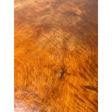 ANTICO PICCOLO TAVOLINO ROTONDO 2 RIPIANI EPOCA 1800 LEGNO NOCE BAROCCHETTO OLD